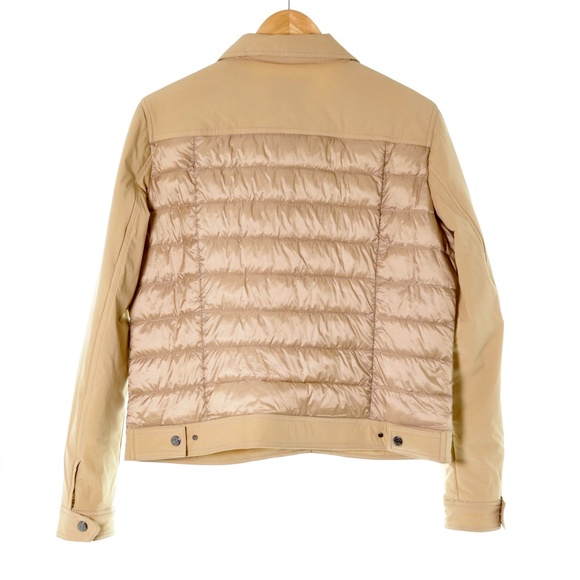 Anatomie Moritz Quilted Puffer Button Snap Lightweight Camel Trucker Jacket WM M - Picture 2 of 8